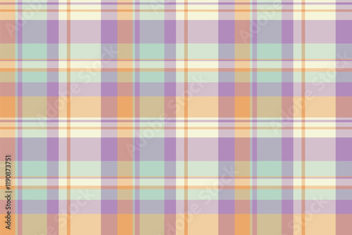 October check seamless texture, international vector tartan textile. Oriental pattern fabric background plaid in light and pastel colors.