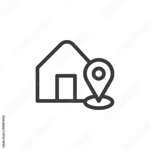 address icon Simple outline vector logo