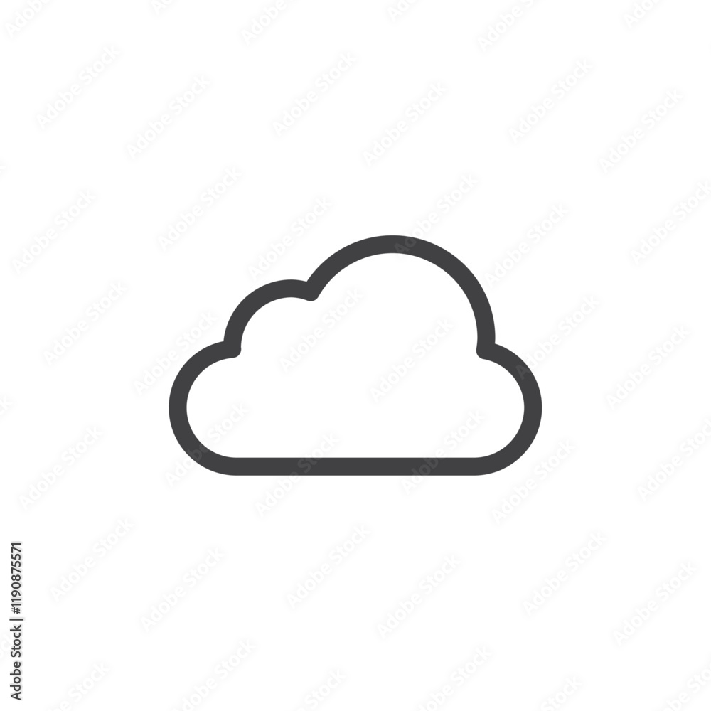 Cloud icon Simple outline vector logo Cloud icon Simple outline vector logo