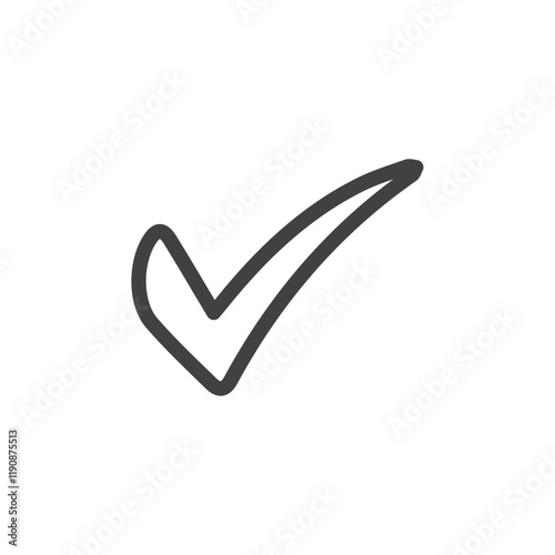 check mark icon Simple outline vector logo