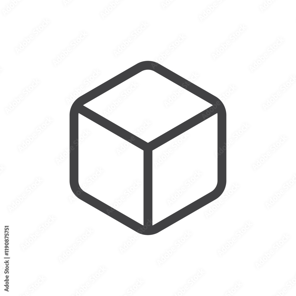 cube icon Simple outline vector logo cube icon Simple outline vector logo