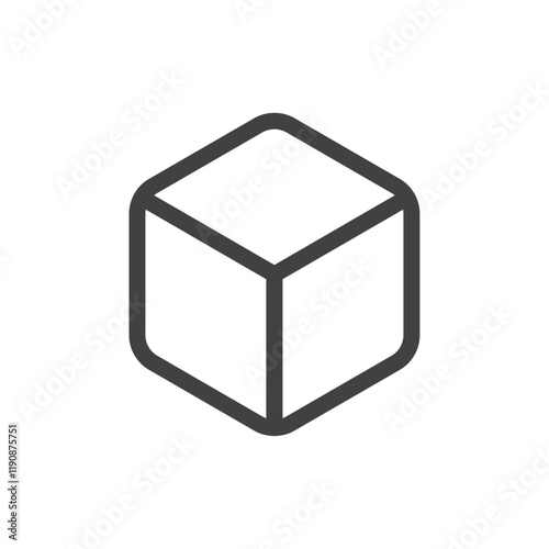 cube icon Simple outline vector logo