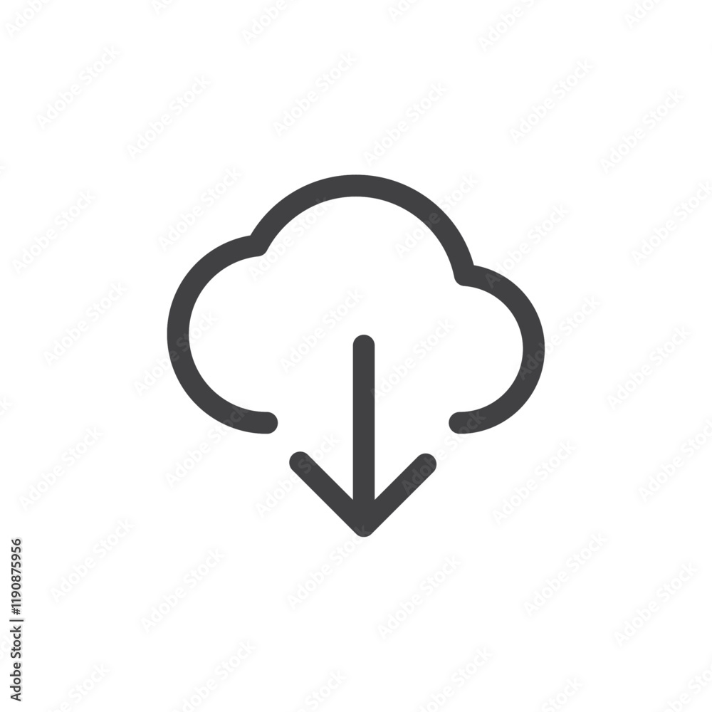 Download icon Simple outline vector logo Download icon Simple outline vector logo