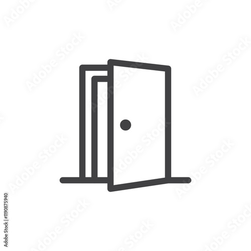 door icon Simple outline vector logo