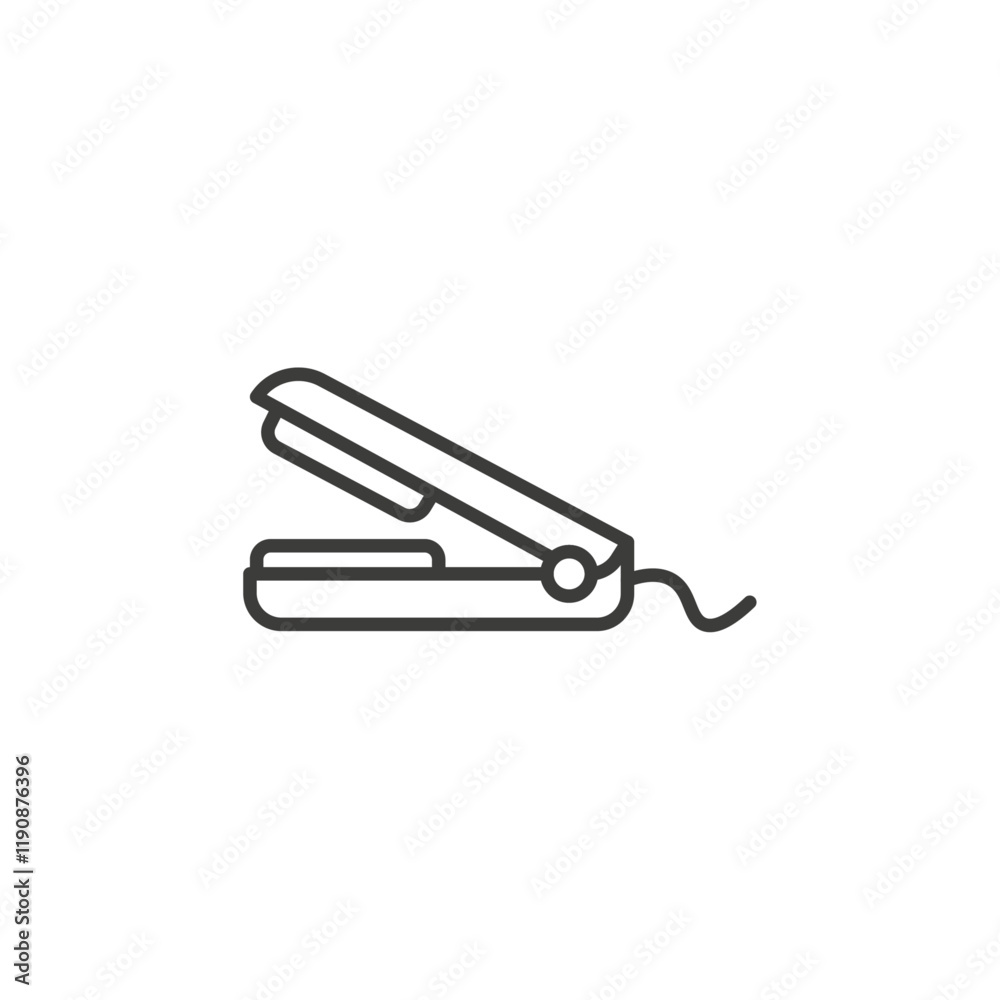 Hair straightener icon Simple outline vector logo Hair straightener icon Simple outline vector logo