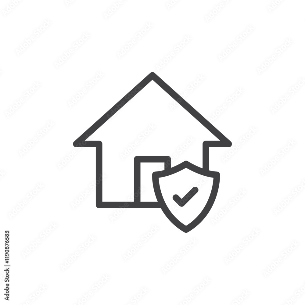 home insurance icon Simple outline vector logo home insurance icon Simple outline vector logo