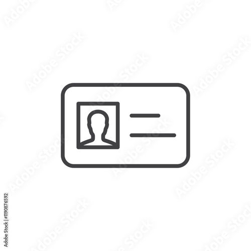 identification card icon Simple outline vector logo