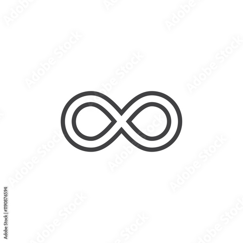 infinity icon Simple outline vector logo