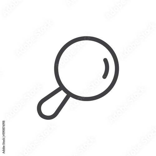 magnifying glass icon Simple outline vector logo