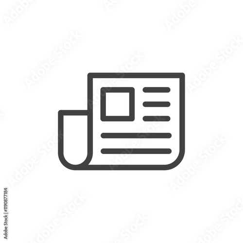 Newspaper icon Simple outline vector logo