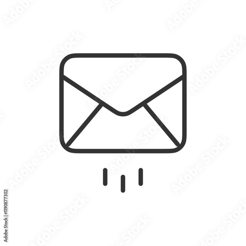 Outgoing mail icon Simple outline vector logo