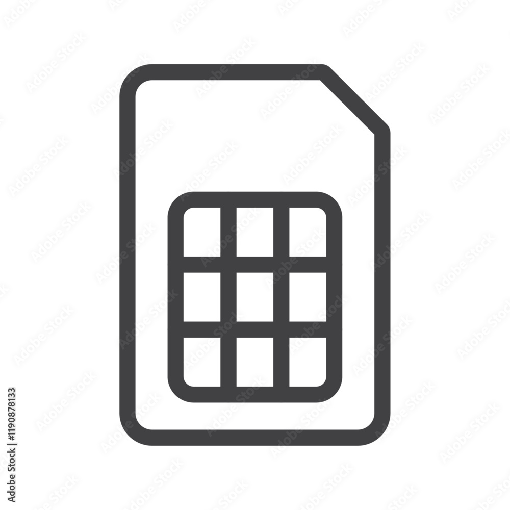 Sim card icon Simple outline vector logo Sim card icon Simple outline vector logo