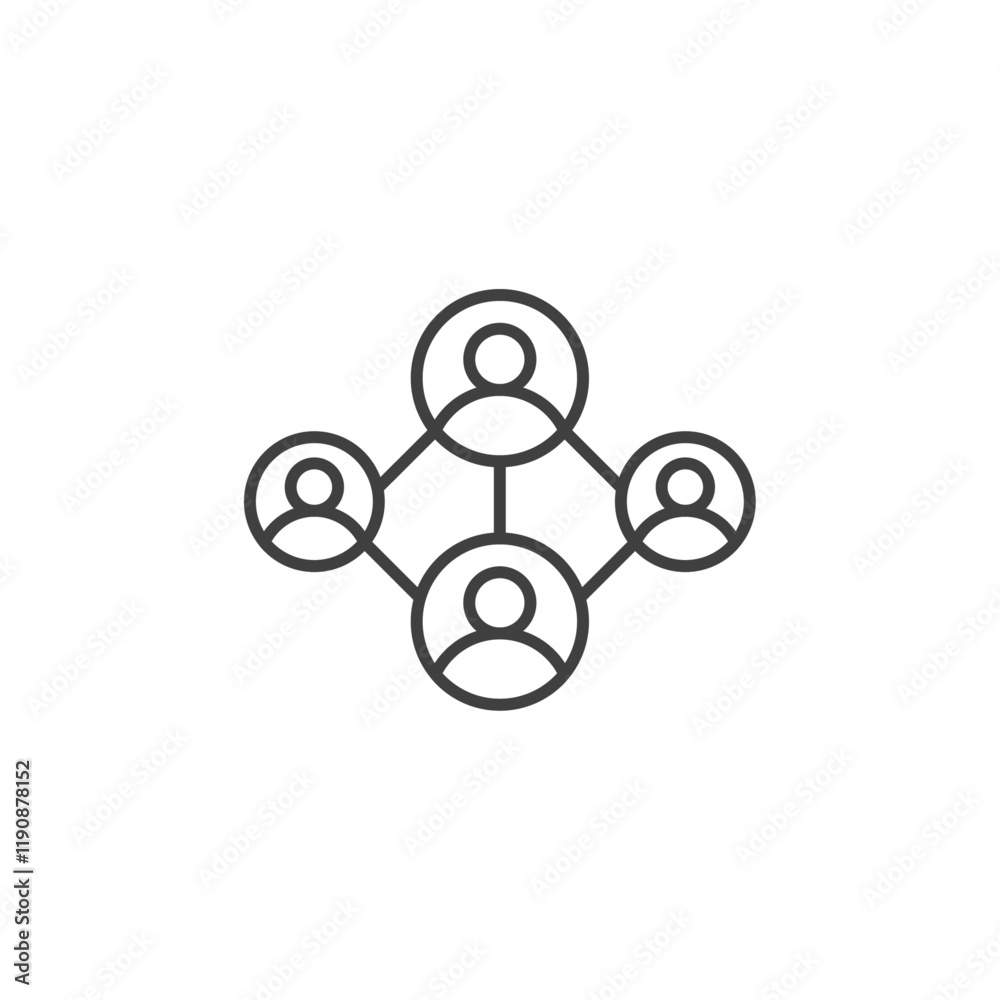 Social network connection icon Simple outline vector logo Social network connection icon Simple outline vector logo