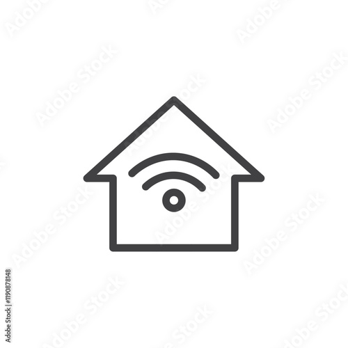 smart home icon Simple outline vector logo