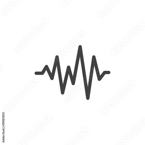 soundwave icon Simple outline vector logo