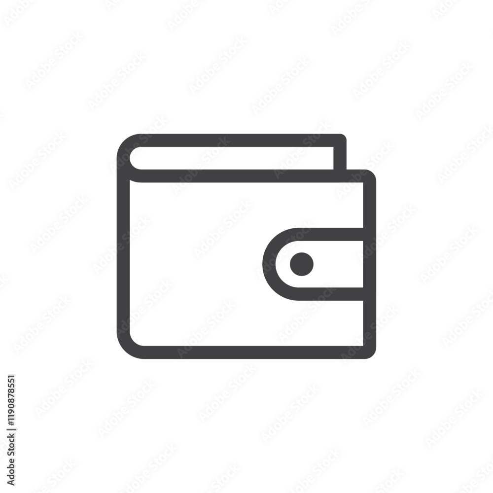 Wallet icon Simple outline vector logo Wallet icon Simple outline vector logo
