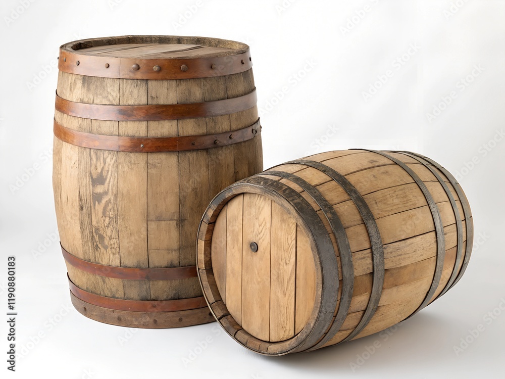 One traditional wooden barrel isolated on white
One traditional wooden barrel isolated on white