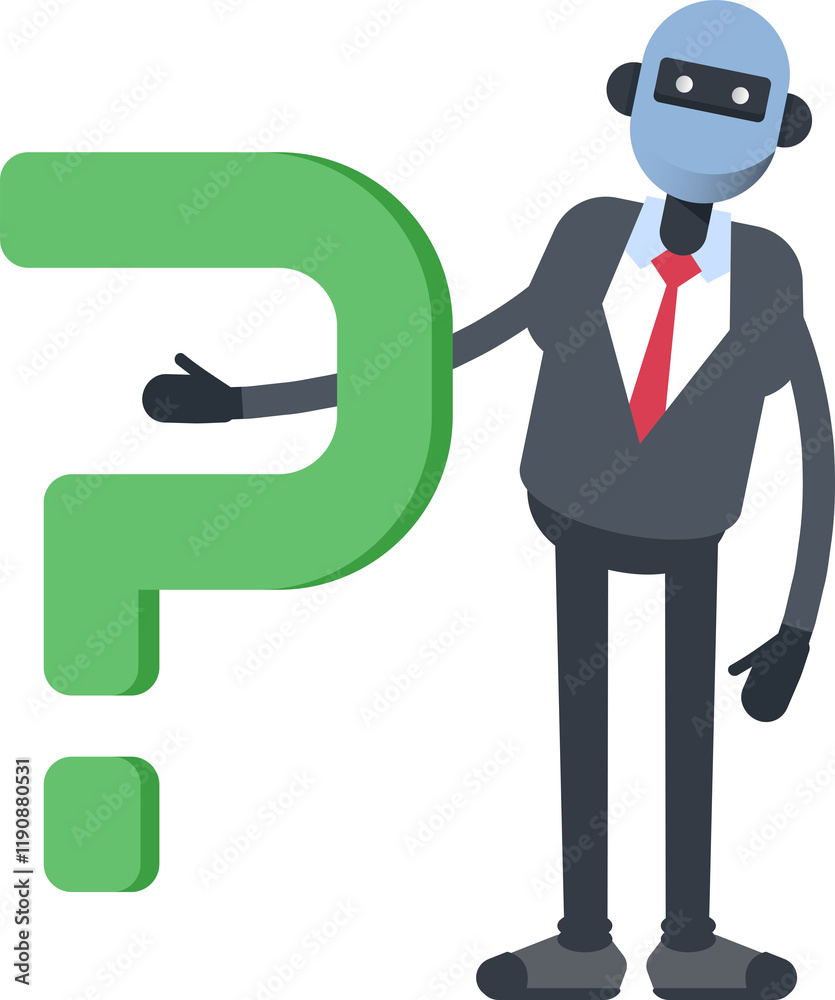 Humanoid Office Worker Character and Question Mark
Humanoid Office Worker Character and Question Mark