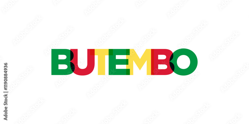 Butembo in the Congo emblem. The design features a geometric style, vector illustration with bold typography in a modern font. The graphic slogan lettering. Butembo in the Congo emblem. The design features a geometric style, vector illustration with bold typography in a modern font. The graphic slogan lettering.