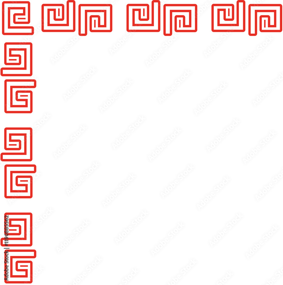 Fototapeta premium Chinese Corner border