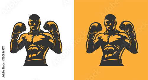 Boxer silhouette, Boxing day special Boxer, Player, Sportsman, clean, bold, black vector artwork.