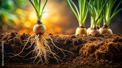 Minimalist Botanical Study: Taproot vs. Fibrous Root Systems