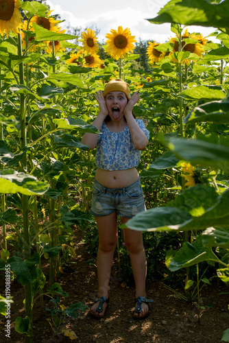 little girl in a garden