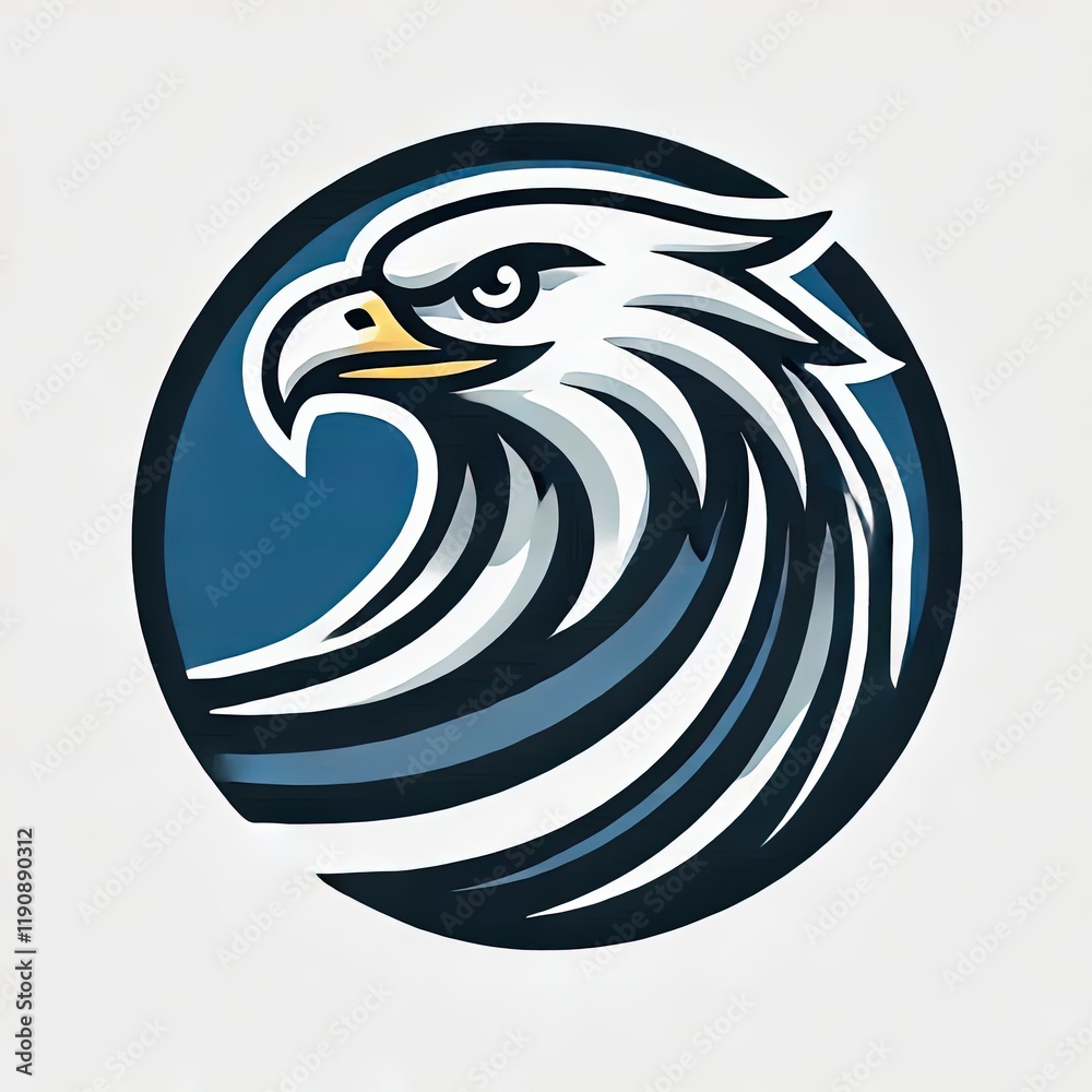 Obraz premium eagle logo illustration side view