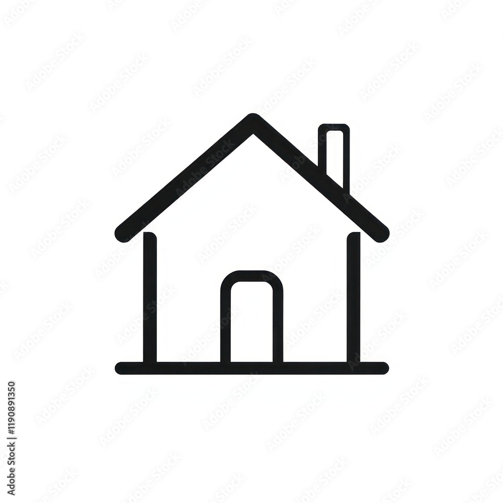 Simplistic House Icon with a Clean and Elegant Design on a White Background Simplistic House Icon with a Clean and Elegant Design on a White Background