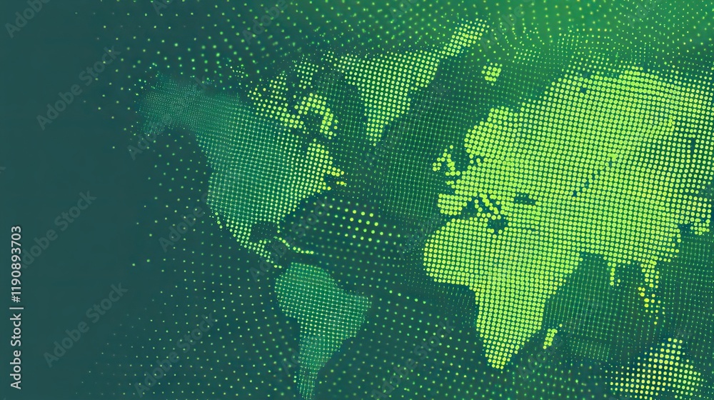 Fototapeta premium dotted earth map with technology
