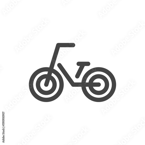 線画乗り物関連の単品アイコン　自転車