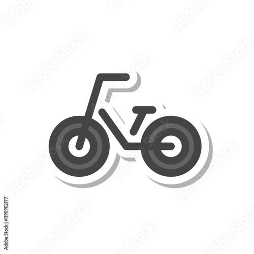ステッカー風乗り物関連の単品アイコン　自転車