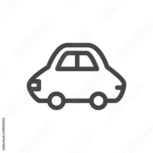 線画乗り物関連の単品アイコン　自動車