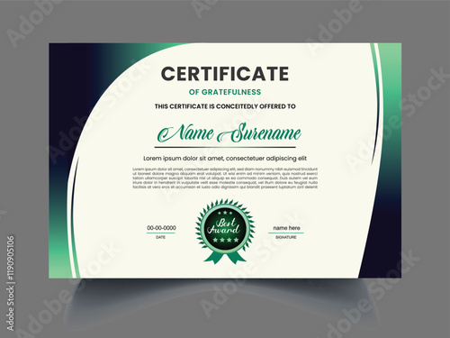 Creative Modern award diploma certificate design template