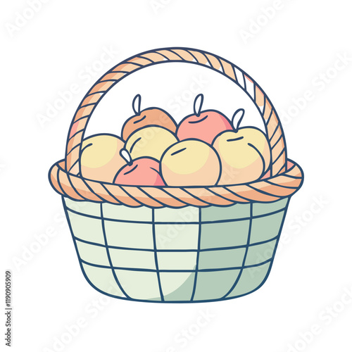 basket of apples vector icon,basket of apples vector illustration - simple illustration of basket of apples ,perfect for logos and iconsbasket of apples 