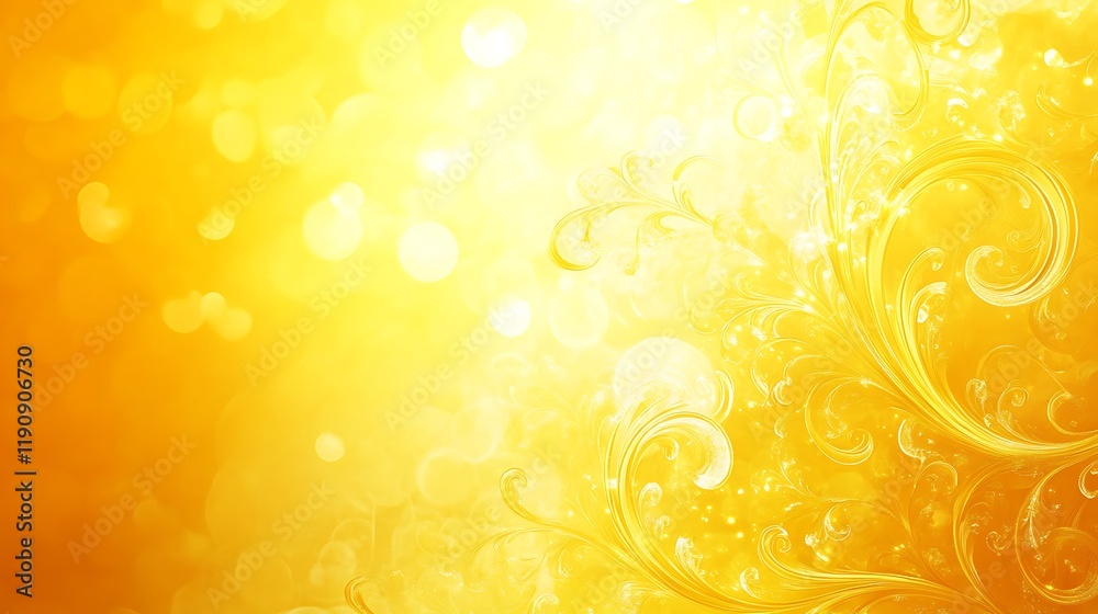 Golden Swirls Background With Glowing Lights Golden Swirls Background With Glowing Lights