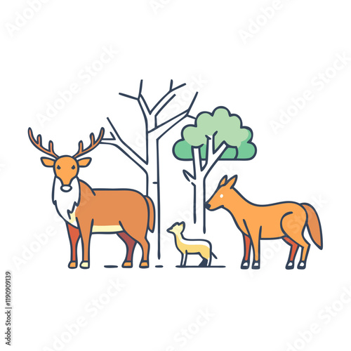 forest animals vector icon,forest animals vector illustration - simple illustration of forest animals ,perfect for logos and iconsforest animals 