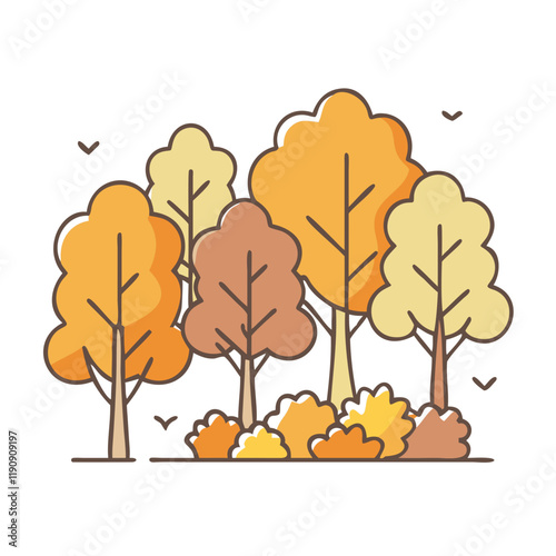 forest in autumn colors vector icon,forest in autumn colors vector illustration - simple illustration of forest in autumn colors ,perfect for logos and iconsforest in autumn colors 