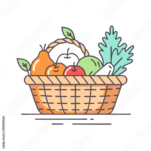 harvest basket vector icon,harvest basket vector illustration - simple illustration of harvest basket ,perfect for logos and iconsharvest basket 
