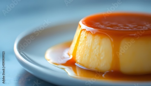 Creamy Caramel Flan: Golden Glaze, Smooth Texture, Delightful Dessert photo