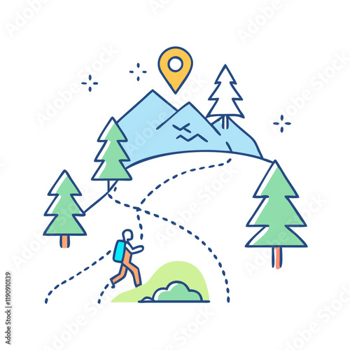 hiking trail vector icon,hiking trail vector illustration - simple illustration of hiking trail ,perfect for logos and iconshiking trail 