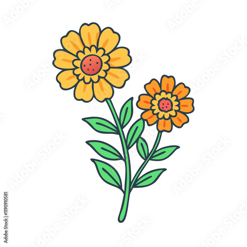 marigold flowers vector icon,marigold flowers vector illustration - simple illustration of marigold flowers ,perfect for logos and iconsmarigold flowers 