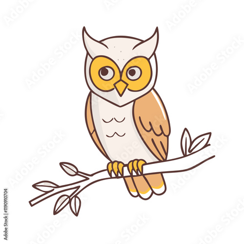 owl on branch vector icon,owl on branch vector illustration - simple illustration of owl on branch ,perfect for logos and iconsowl on branch 