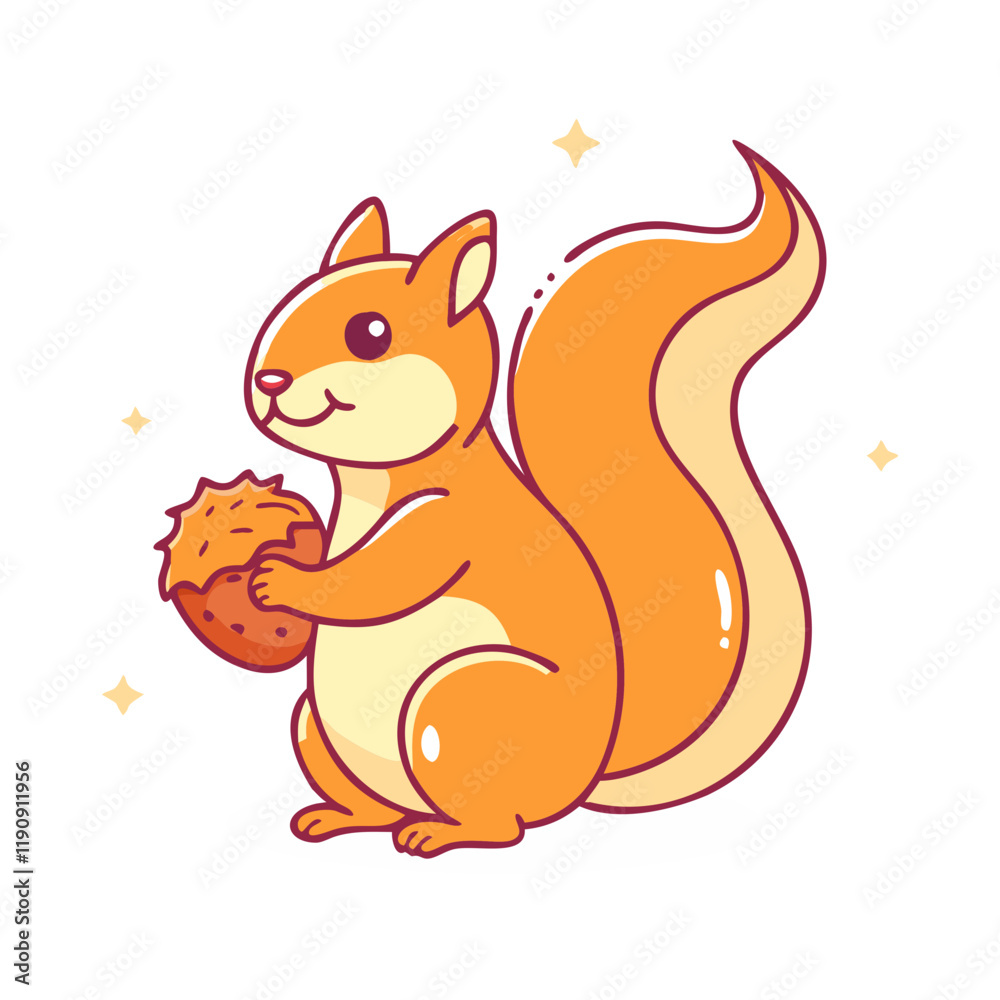 Obraz premium squirrel with acorn vector icon,squirrel with acorn vector illustration - simple illustration of squirrel with acorn ,perfect for logos and iconssquirrel with acorn 
