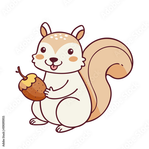 squirrel with acorn vector icon,squirrel with acorn vector illustration - simple illustration of squirrel with acorn ,perfect for logos and iconssquirrel with acorn 