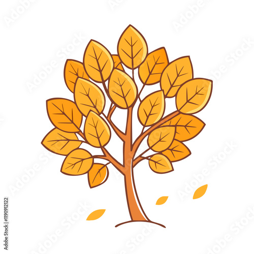 tree with orange leaves vector icon,tree with orange leaves vector illustration - simple illustration of tree with orange leaves ,perfect for logos and iconstree with orange leaves 