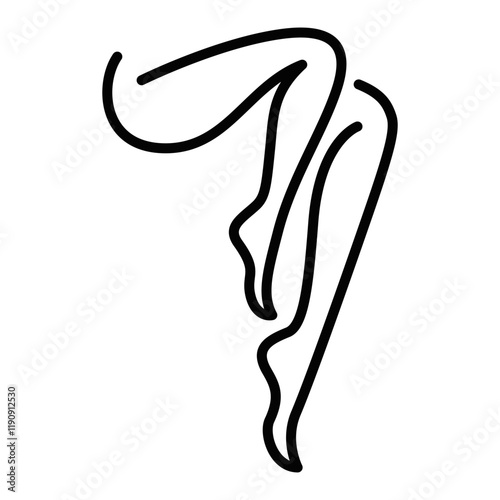 Vector illustration of a single stylized woman’s leg. Editable stroke.