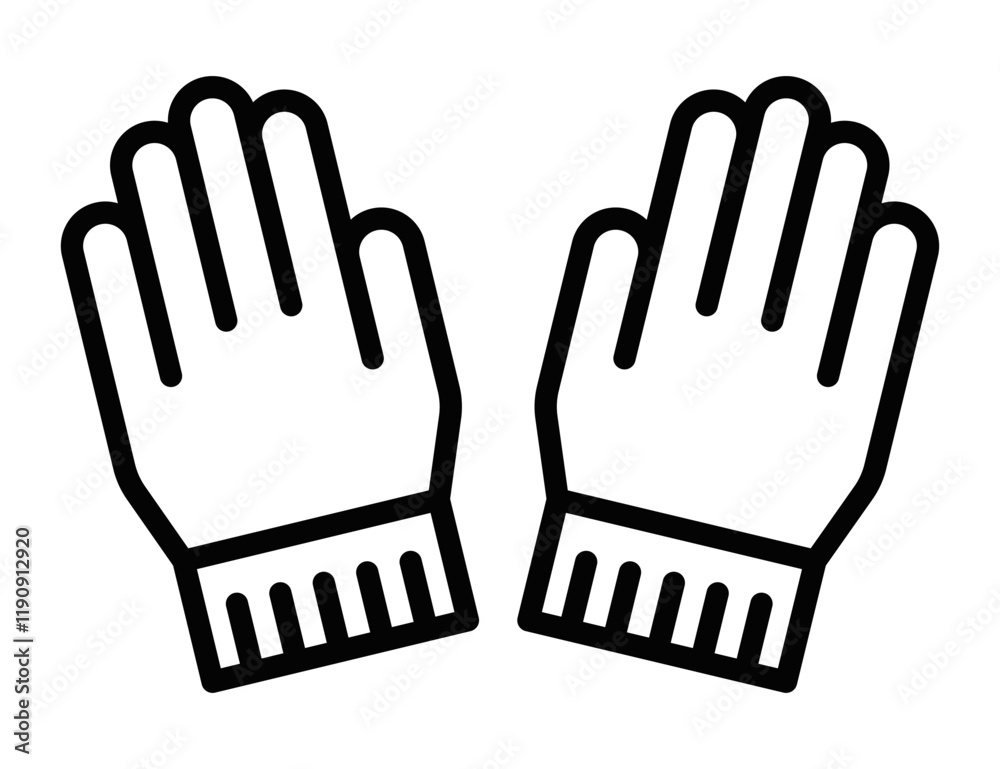 Obraz premium Vector illustration of a pair of gloves. Editable stroke.