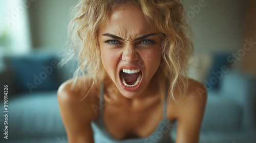 Angry and screaming young girl