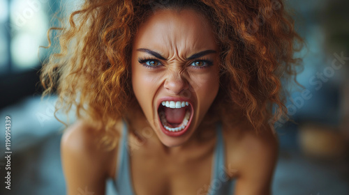 Angry and screaming young girl